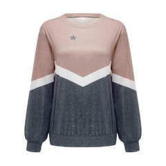 Women's Color block Star Graphic Pullover Sweatshirt
