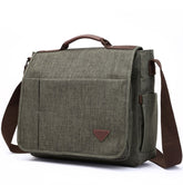 Versatile Messenger Bag with Linen-Look Fabric and Leather Accents