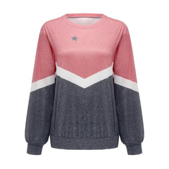 Women's Color block Star Graphic Pullover Sweatshirt