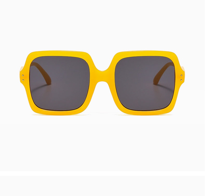 Tinted Lenses Sunglasses - Vibrant Oversized Square Frame Sunglasses