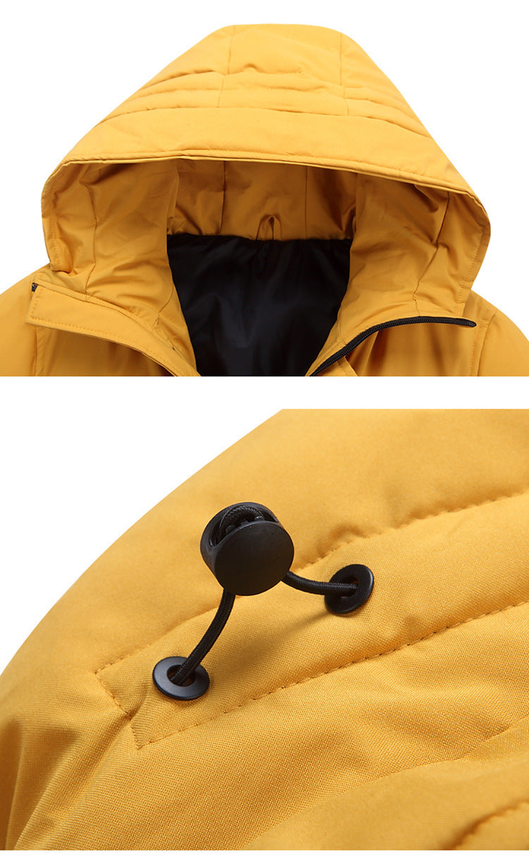 Men's Long Hooded Puffer Jacket - Warm & Stylish