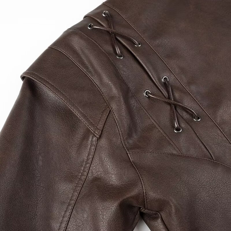 Belted PU Leather Jacket - Trendy & Chic Fall Fashion