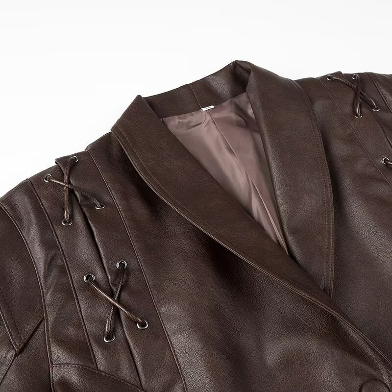 Belted PU Leather Jacket - Trendy & Chic Fall Fashion