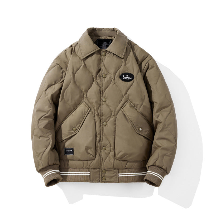 Men's Diamond Quilted Bomber Jacket - Casual Style