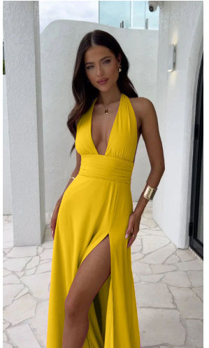 Women's Chic Halter Maxi Dress: A Formal Essential