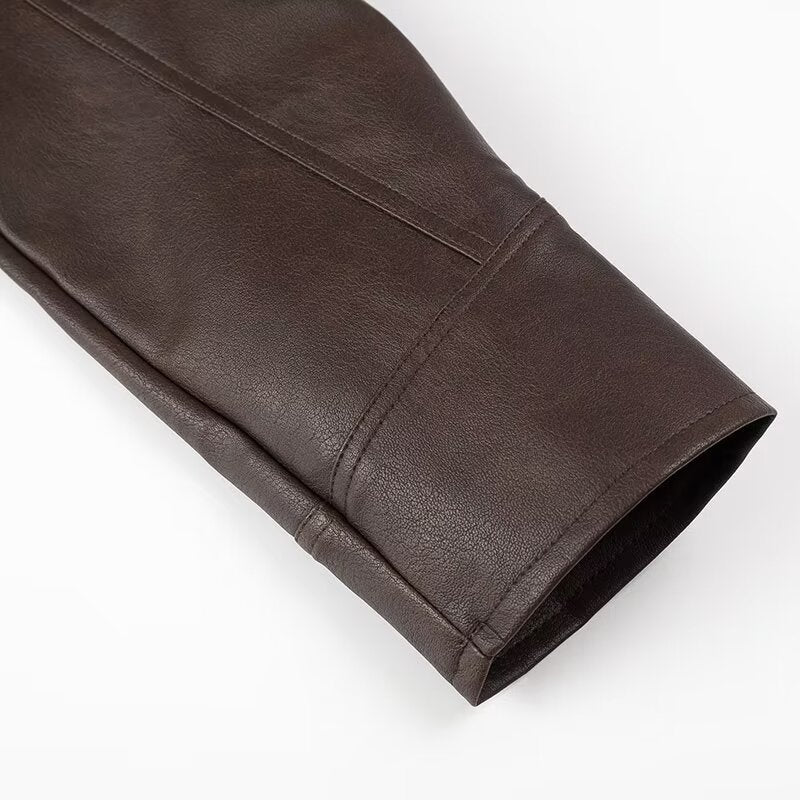 Belted PU Leather Jacket - Trendy & Chic Fall Fashion